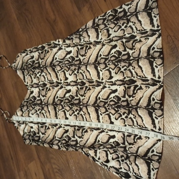 LOYD/FORD Black Tan Zoomed Animal Print Slip Mini Silk Dress A34 - Picture 3 of 8